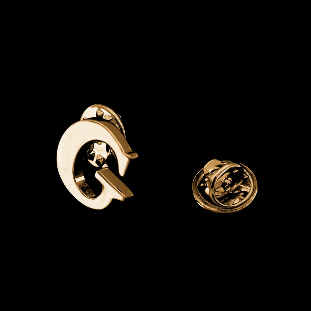 Quality Brass Initial A To Z 26 Letters Pin Golden Color Fashion English Symbol Design Men'S Suit Collar Lapel Brooch Pin