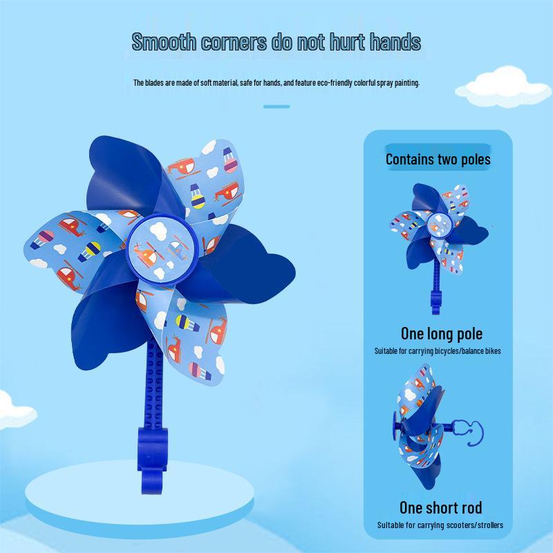Seven-Color Rotating Pinwheel Pendant for Children's Bike or Stroller