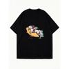 Oversized T Shirt Dress Black Horse Riding Graphic Print Casual Wear For Women