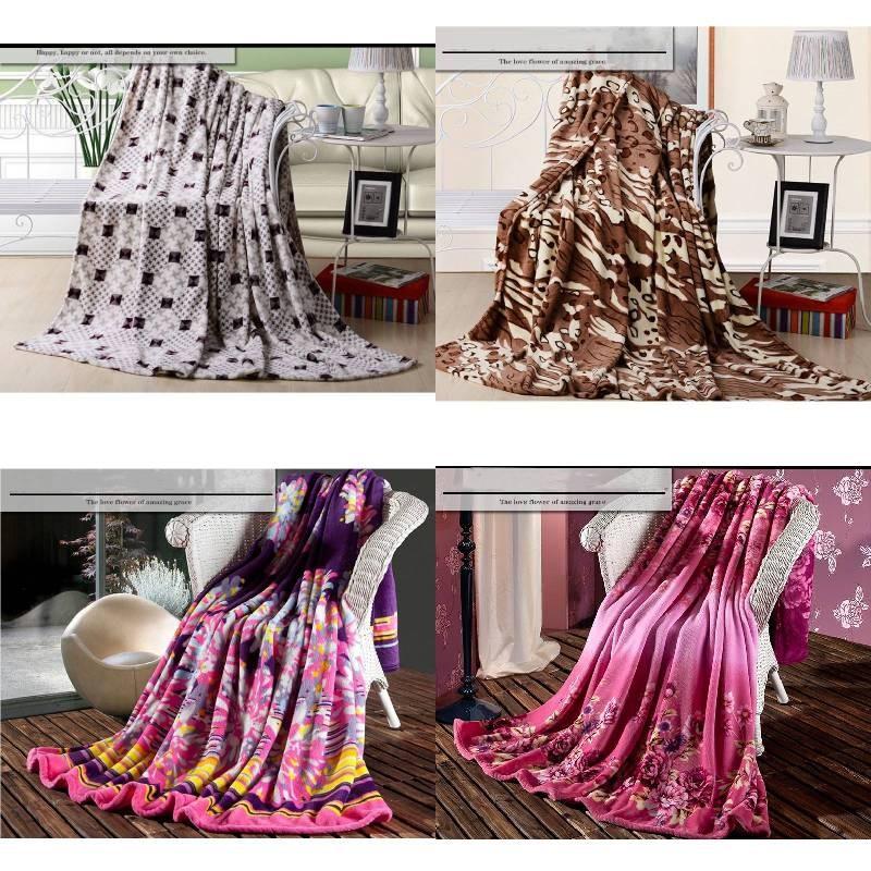 Coral Fleece Lightweight Blanket Durable Fabric Modern Style Bed Couch Supplies