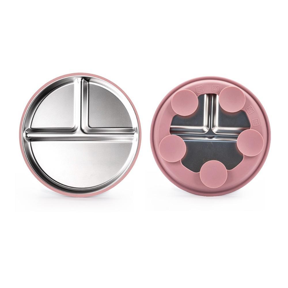 Divided Design Baby Sucker Dining Plate Silicone Suction Cup Kids Feeding Bowls Dinnerware