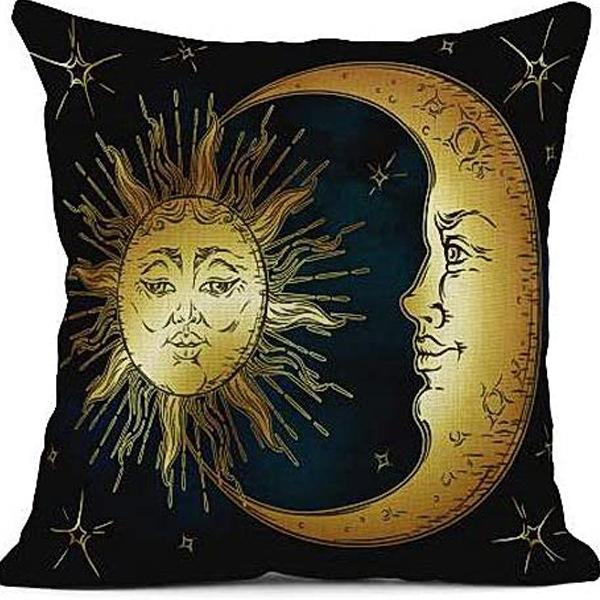 Tarot Printed Line Pillow Cover Moon Star Home Bedroom Sofa Pillow Cushion Cover