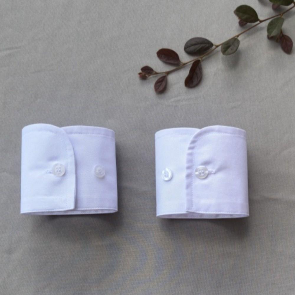 

Elegant White Black False Wrist Cuffs Polyester Black Button False Collars Costume Accessory Detachable Shirt False Simple Cuffs