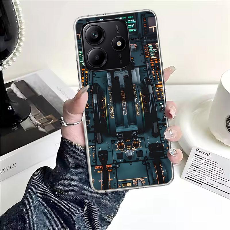 Aviation Aeroplane Pilot Cockpit Soft Phone Case For Xiaomi Redmi Note 15 14 14S 13 12 Pro Plus 12S 11 11S 11E 10 10S 11T 5G Fun