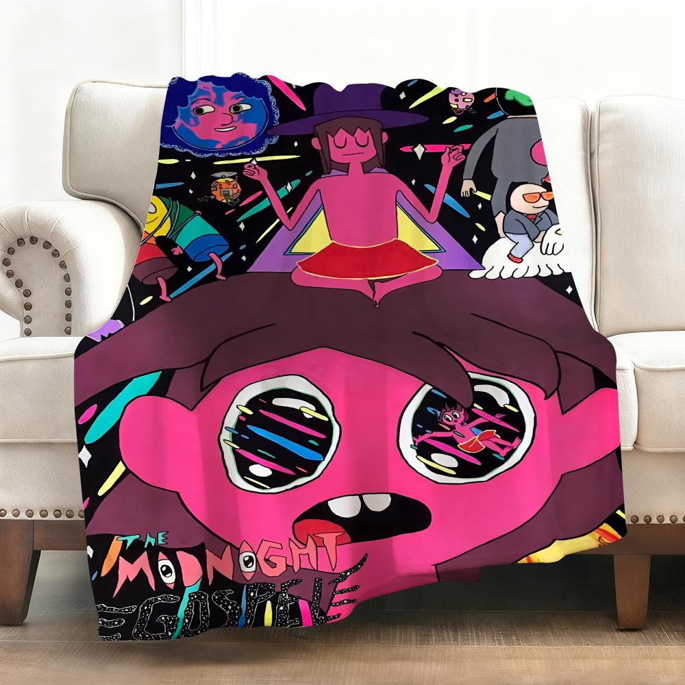 Cartoon M-Midnight Gospel Throw Soft Flannel Blanket Warm Knee Skin-Friendly Throw for Sofa Office Bed Traveling Winter Oversize