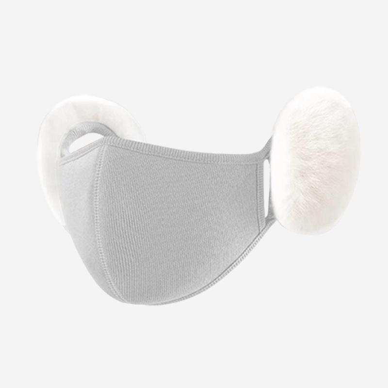 Unisex Winter Warme Winddichte Maske mit flauschigen Ohrenschützern - Dicke Staubdichte Atmungsaktive Mundabdeckung Halbes Gesicht Ohrenklappen