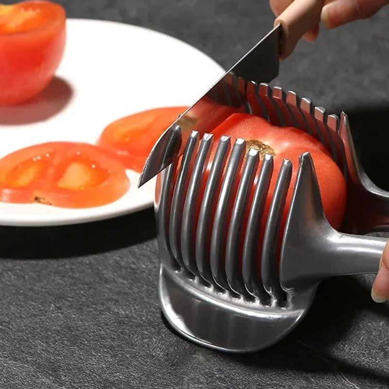 Aluminum Alloy/Plastics Kitchen Handheld Orange Lemon Slicer Tomato Cutting Clip Fruit Slicer Onion Slicer Kitchen Item Tools