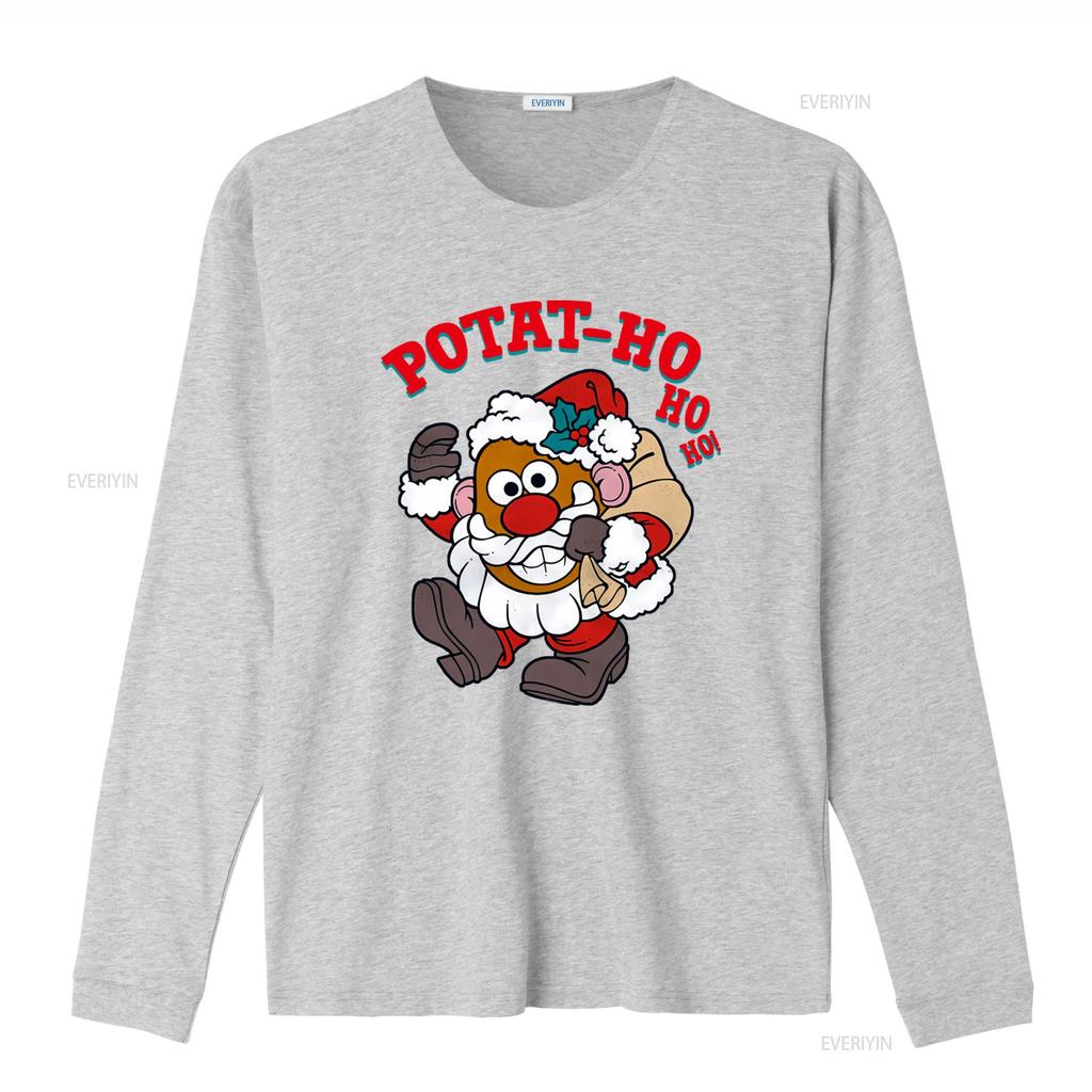 Funny Christmas Youth Potat Ho Mr Potato Head T Shirt Vintage Washed Homme Slightly Breathable Designer Clothes Graphic