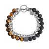 Mens Geometric Beaded Bracelet With Iron Chain For Travel Gift And Fashion Style