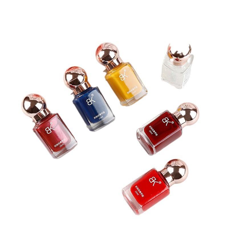 Color Nail Polish No Bake Oily Lasting Non-peelable Large Capacity Nail Care Nude Color Square Bottle 15ml