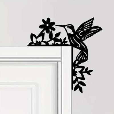 1pc Creative Bird Silhouette Decorative Wall Stickers - Enhance Door Corners and Frames with Iron Art Decoration