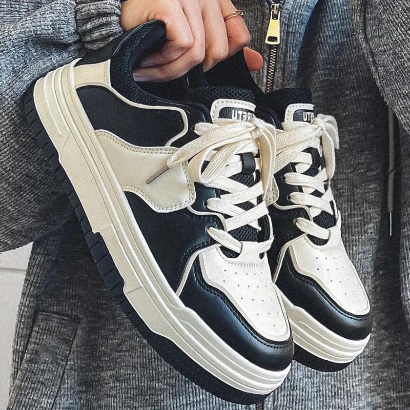 

2025 Trendy Thick Sole Athletic Shoes, Men s American Style Board Shoes with Unique /Design 44 чёрный