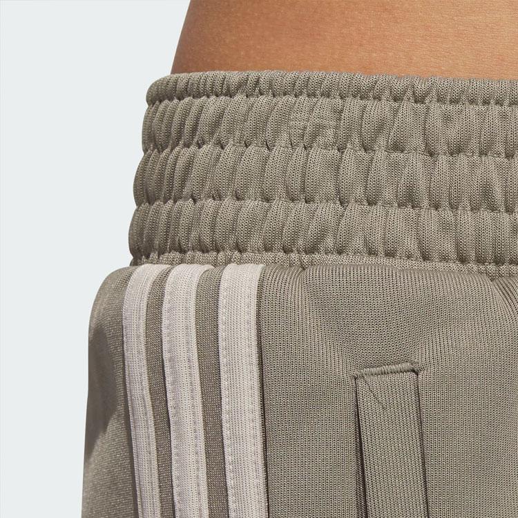 Adidas Originals Tricot Warm Up Pants Three Stripe Color Block Loose Knit Sports Pants Women Bottoms Earth-Brown IJ5227