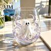 Lustige Feiertagsgeschenke Halloween Glasbecher, Geprägtes Kürbis Geist Katze Fledermaus Trinkglas, Küchentheke Dekor Gruseliges Stielloses Getränk