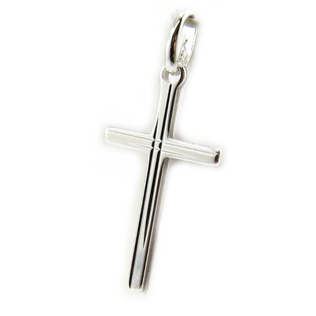 Altesse [L2991] - Pendentif argent 'Croix' argenté (rhodié) - 25x14 mm
