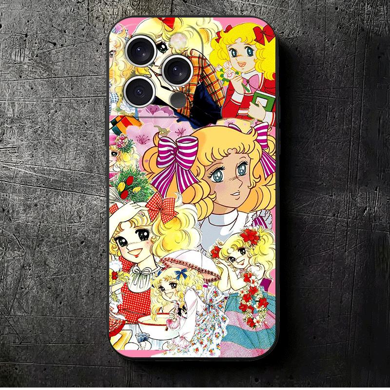 

Anime Candy Candy Soft Phone Case for iPhone 16 16E 17 Air 15 Pro Max 14 Plus 13 Mini 11 12 7 Black Cover Back Shell iPhone 16E