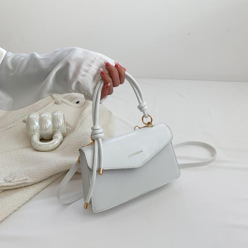 Chic Simple Handheld Shoulder Bag For Women In Black White Brown And Khaki Colors