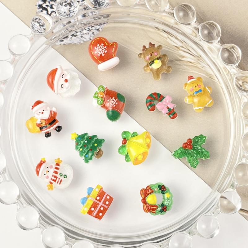 20Pcs Cartoon Creative Christmas Nail Charms Cute Kuromi Hello Kitty Resin Nail Art Festive Diy Nail Decor For Holiday Manicures