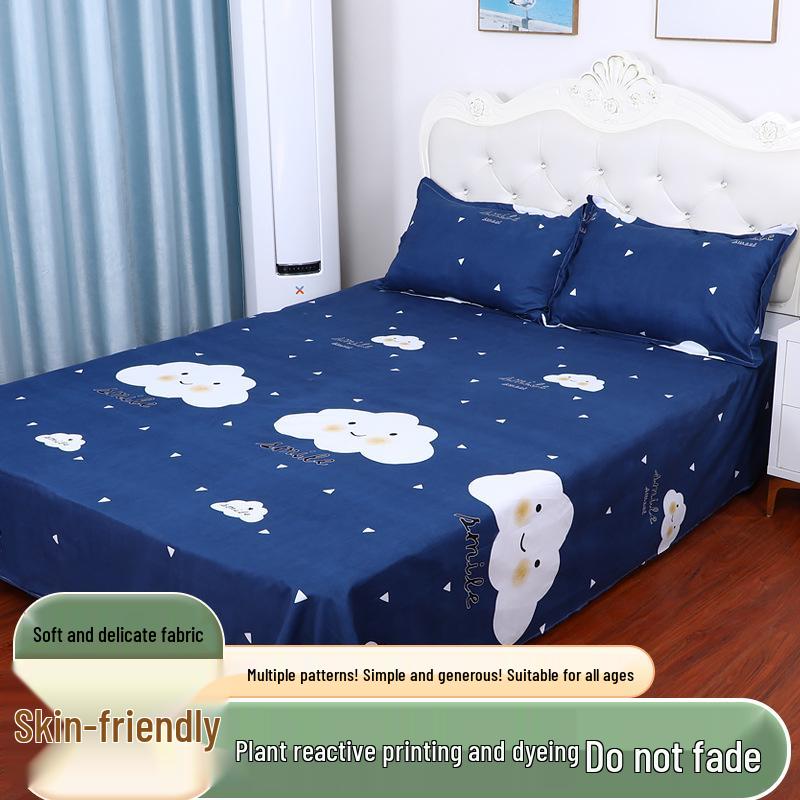 Cotton Dormitory Bedding Set: 3-Piece Quilt Cover and Single Sheet for Student Single Bed.