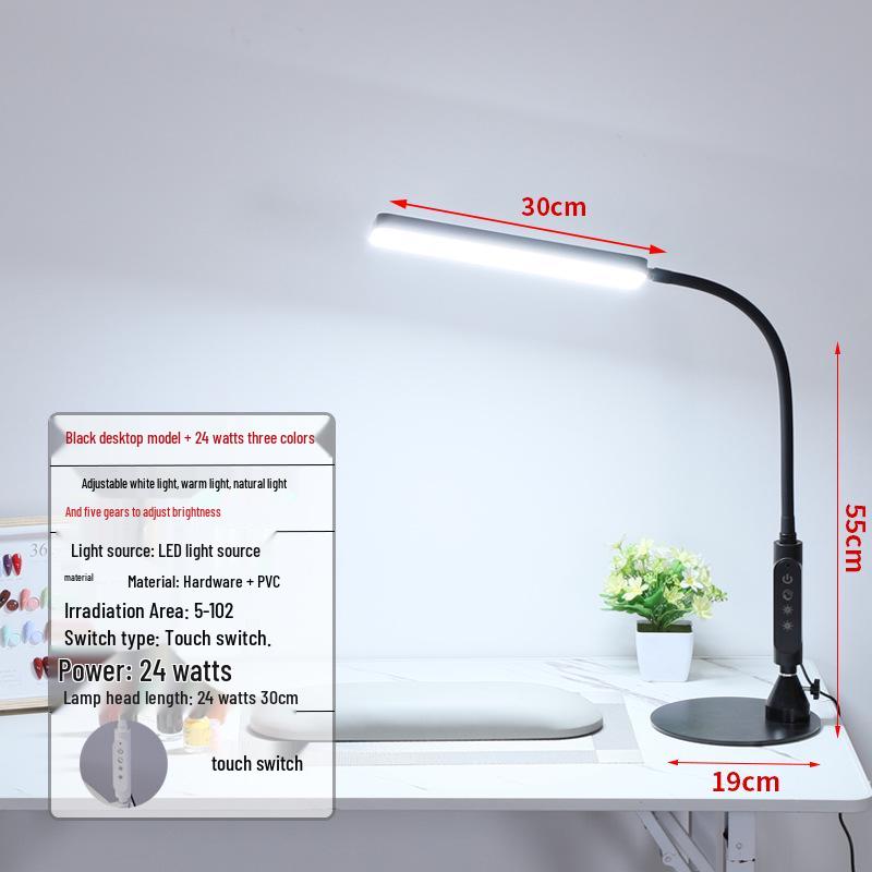 Ultra-Bright LED Desk Lamp: Clip-On Light for Nail, Beauty, Embroidery, & Eyelash Work.