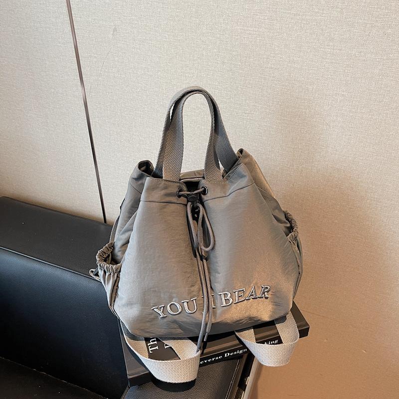 Lightweight Versatile Nylon Women S Backpack Commuter Versatile Backpack College Student School Bag серый