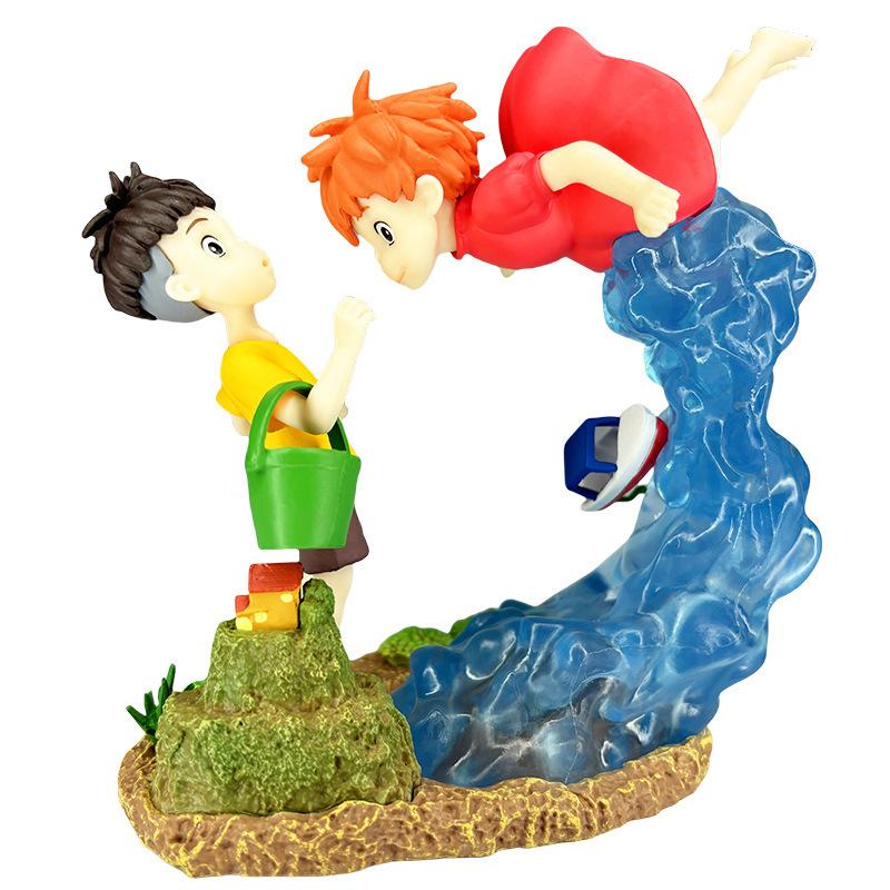 Goldfish Ji Mermaid Princess Ponyo on the cliff meets Sosuke figure scene model ornament cross-border gift