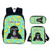 Gorilla Tag 3D Printed 3pcs/Set School Bags Laptop Daypack Backpack Inclined shoulder bag Pencil Case For Boys Girls Best Gift