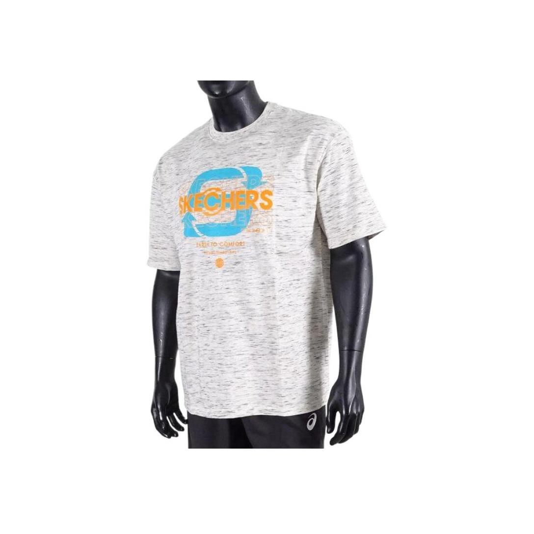 Skechers Quick-Dry Letter Round Neck Short Sleeve T-Shirt Men tops Beige L221U035-015W L