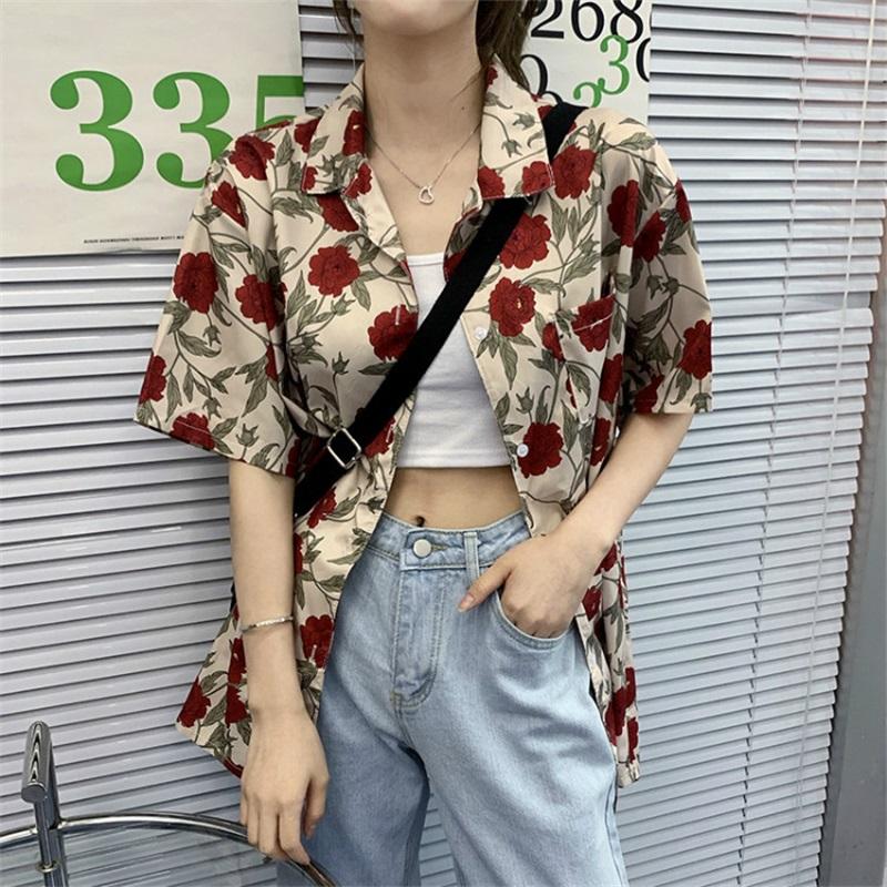 Printed Women's Shirt-fashionable Button Design-loose Casual Shirt