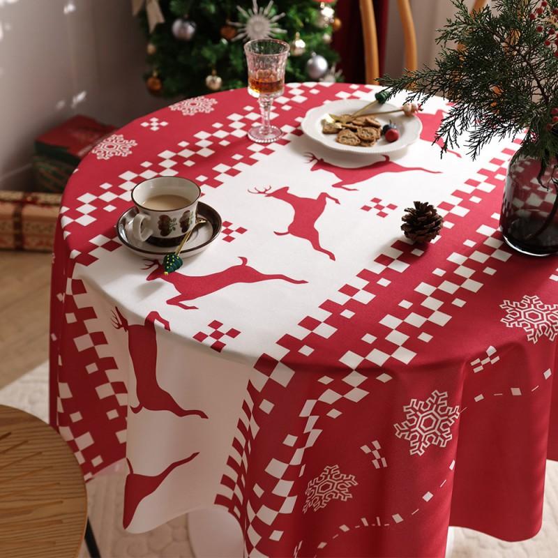 Vintage Nordic Check Tablecloth Red Green Plaid New Photo Backdrop Decor