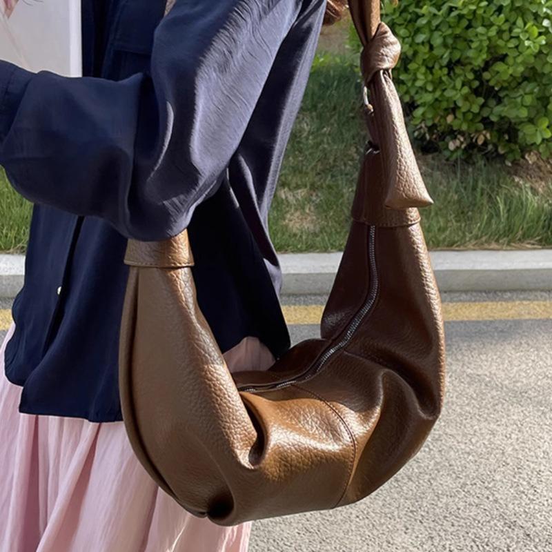 Casual Lazy Large-capacity Soft Leather Bag Women's Autumn and Winter New Simple Single Shoulder Oblique Span Commuter Dumpling Bag