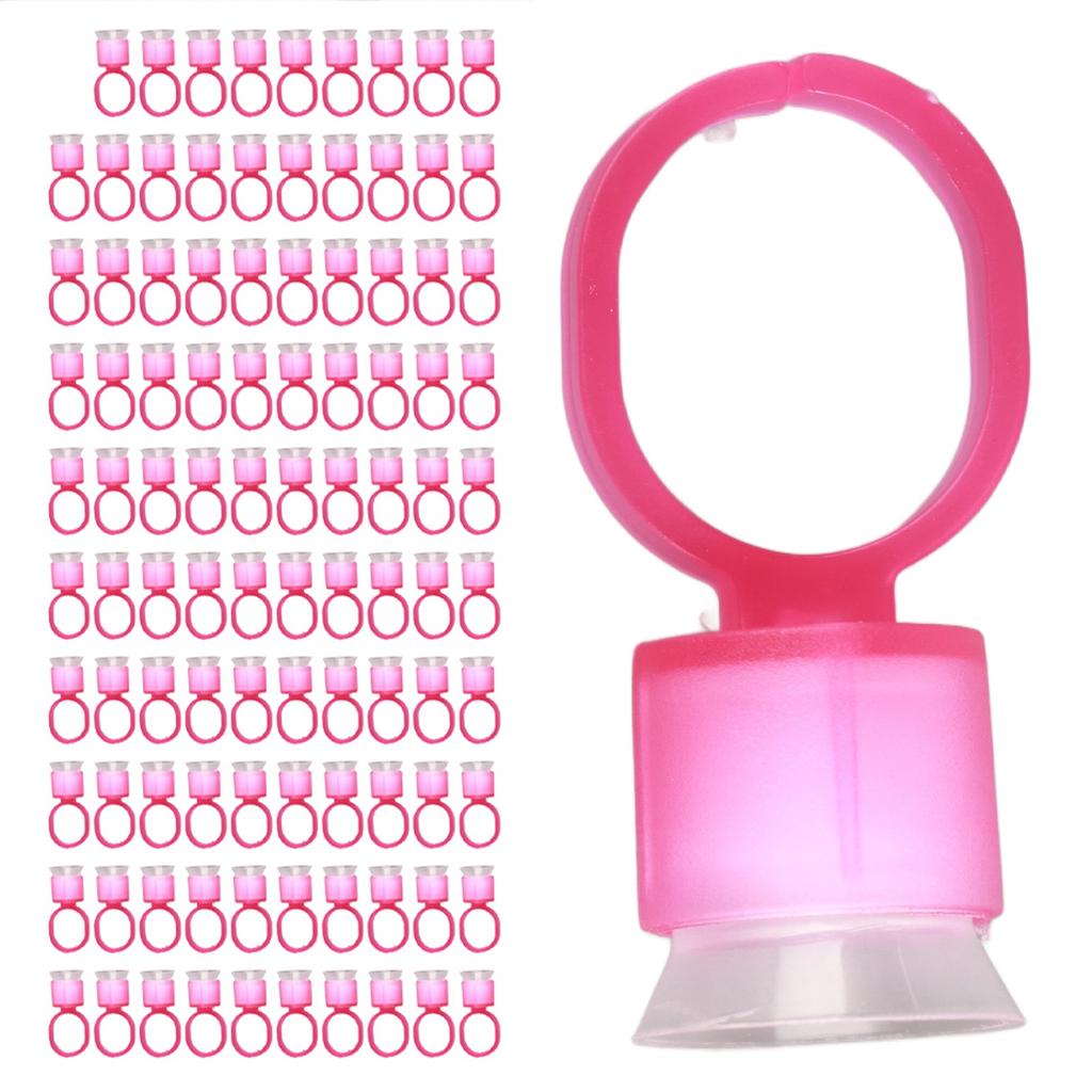 100pcs Tattoo Ink Ring Cup Disposable Microblading Pigment Cup Holder with Sponge