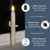 Flameless Window Candles with Sensor Dusk To Dawn Roman Column LED Conical Candles Battery Operated LED Taper Lights Suction Cups Christmas Decor