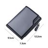 PU Leather Solid Color Men's Wallet Clutch Bag Card Holder Short Wallets Zipper Large Capacity Vintage Male Purses