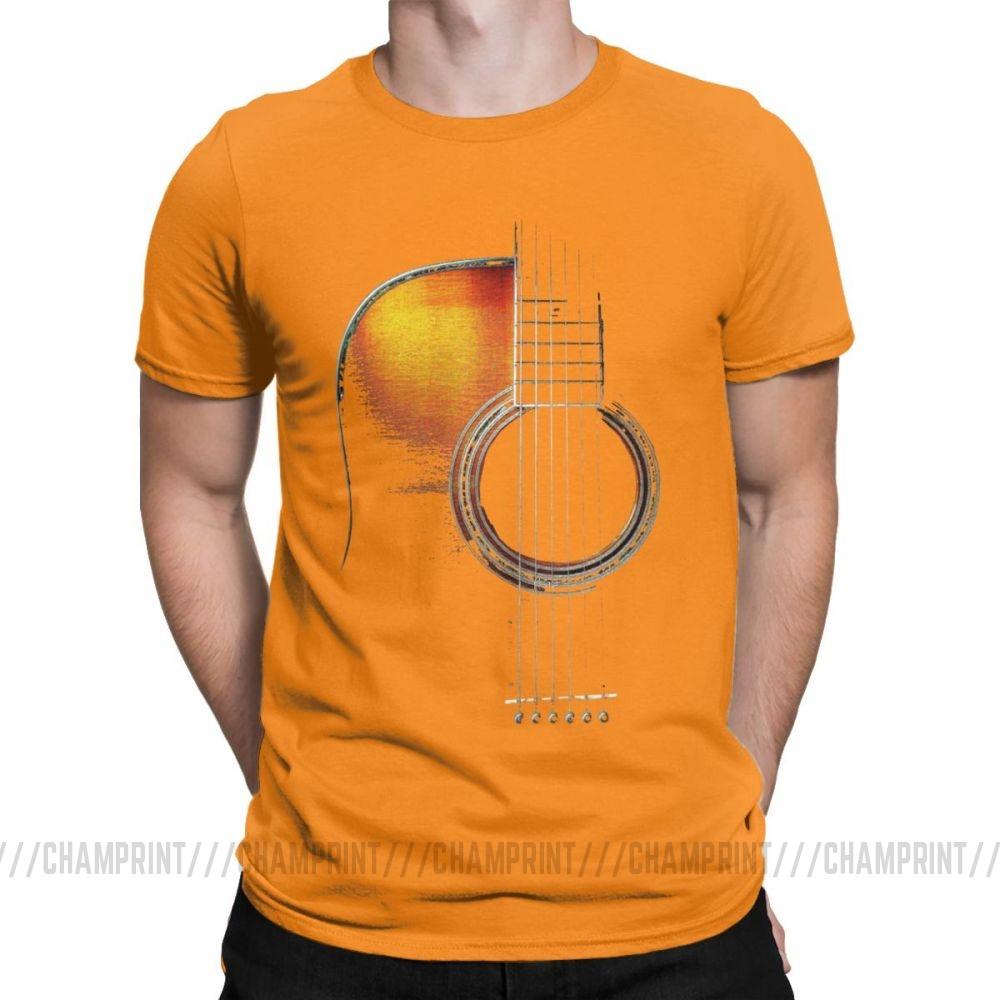 Men T Shirt Acoustic Guitar Hi Lite Music Vintage 100 Cotton Tees Short Sleeve T