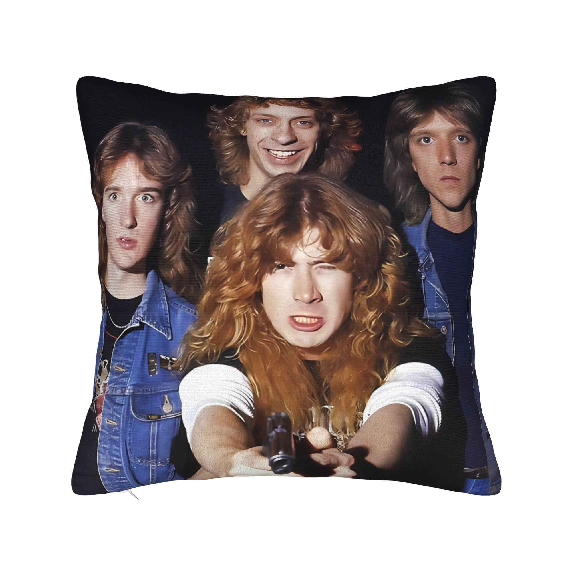 Megadeths Band Pillow Case UNITED ABOMINATIONS Graphic Pillow Cover For Sofa Couch Bed Living Room Morden Pillowcases 12x12Inch
