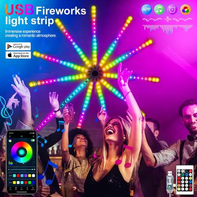 Pilot Zdalnego Sterowania Fajerwerki Lampki LED Taśmy LED RGB Inteligentne Lampki Taneczne Rytm Muzyczny Impreza Kolorowe Lampki