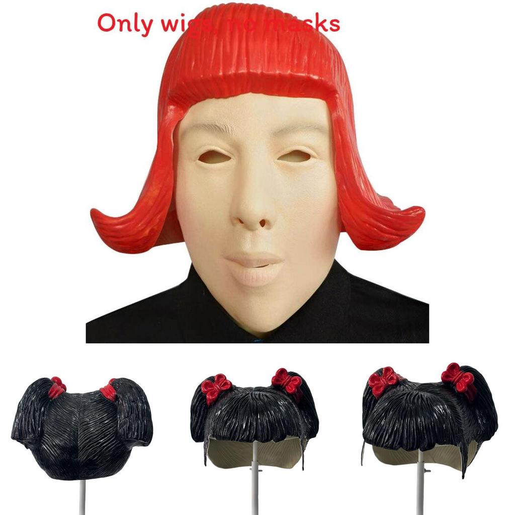 Halloween Latex Wig With Colorful Bobo Hairstyle For Cosplay And Costume Parties