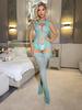 European & American Sexy Halterneck Cutout Jacquard Mesh Bodystocking Suspender Bodysuit