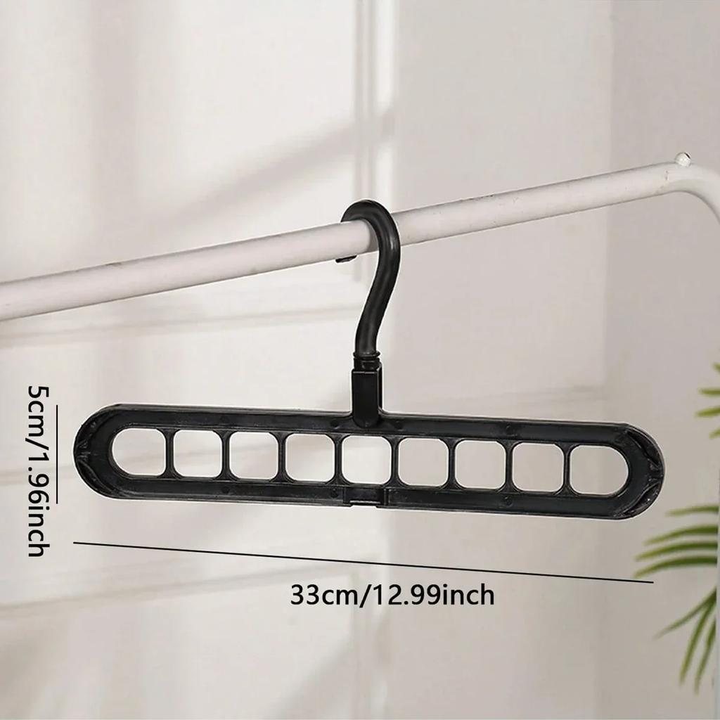 1pc - Nine hole multifunctional magic folding clothes hanger, convenient storage and space saving storage cabinet