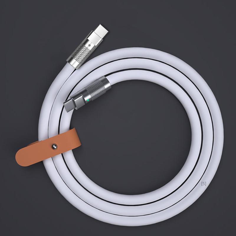 120w 6a Super Fast Charge PD Type C Liquid Silicone Cable Quick Charge 1M 2M Usb Cable Usb C To C Charger Cable