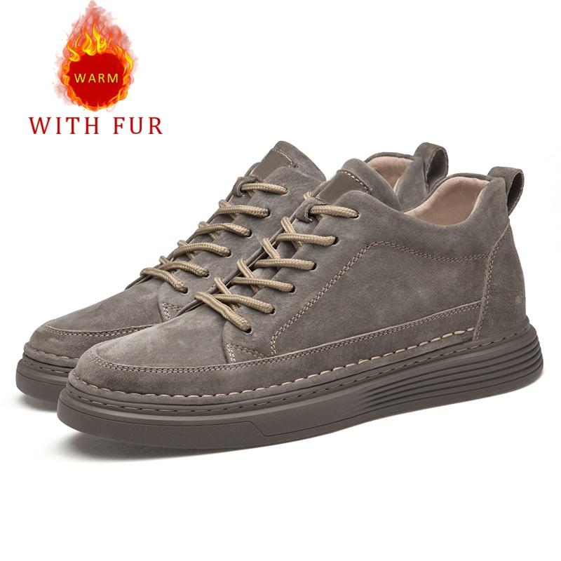 Genuine leather men's board shoes Fashion Trend Minimalist Style Leisure Outdoor Party Daily office adult warm quality shoes
