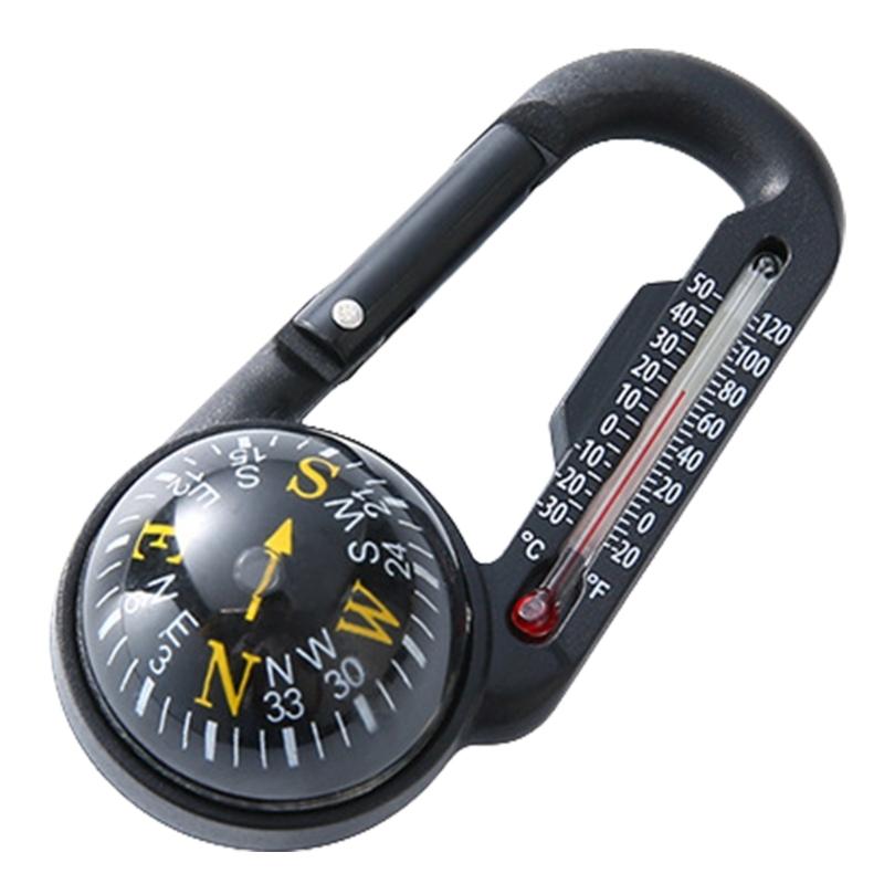 Multifunctional Carabiner with Compasses & Thermometers Snap Hook Keychain Outdoor Climbing Survival Tool Easy to Use