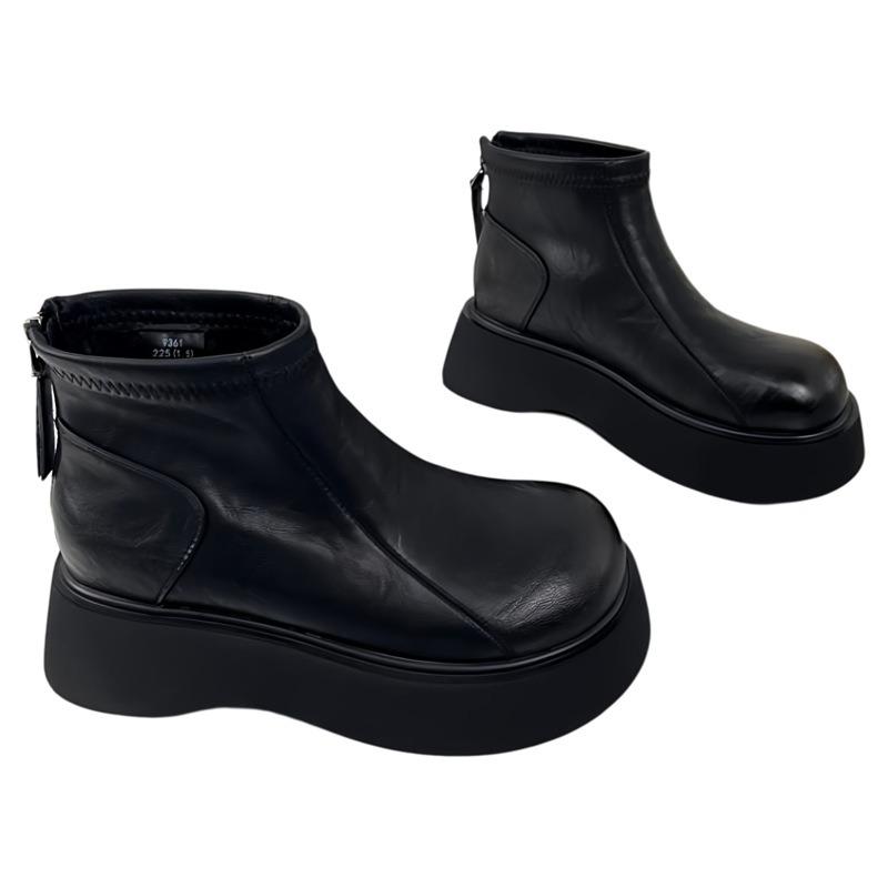 Plateau-Stiefel, Absatz-erhöhend, Vielseitige Kurzstiefel, Damenschuhe, Neue Baumwollstiefel, Baumwollschuhe