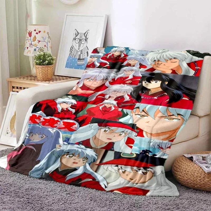 Anime Inuyasha Throw Blanket Soft Flannel Thin Blankets for Bed Sofa Cover Bedspread Picnic Cooling Gift Home Deco