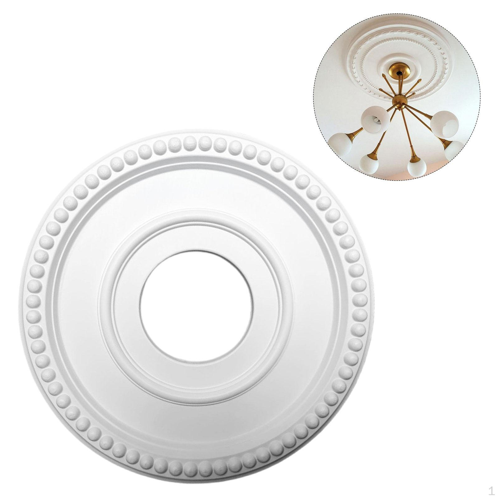 

Ceiling Medallion for Light Fixtures Chandelier Round White Vintage Retro Cover Plate