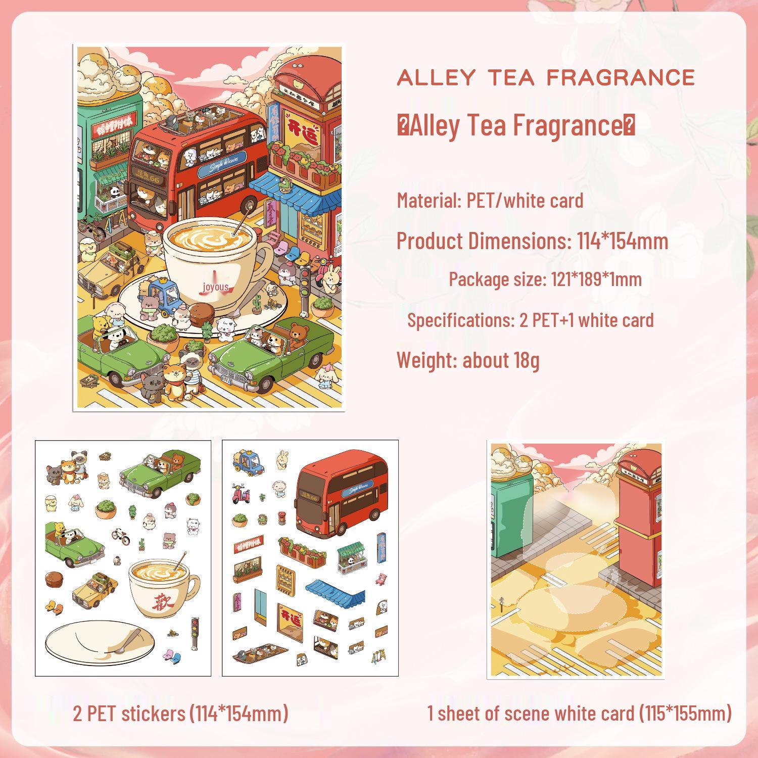 Kusang ZABC Time Memoir 3D Scene Stickers – Chinese Style DIY Decorative Diary Stickers, 4 Designs