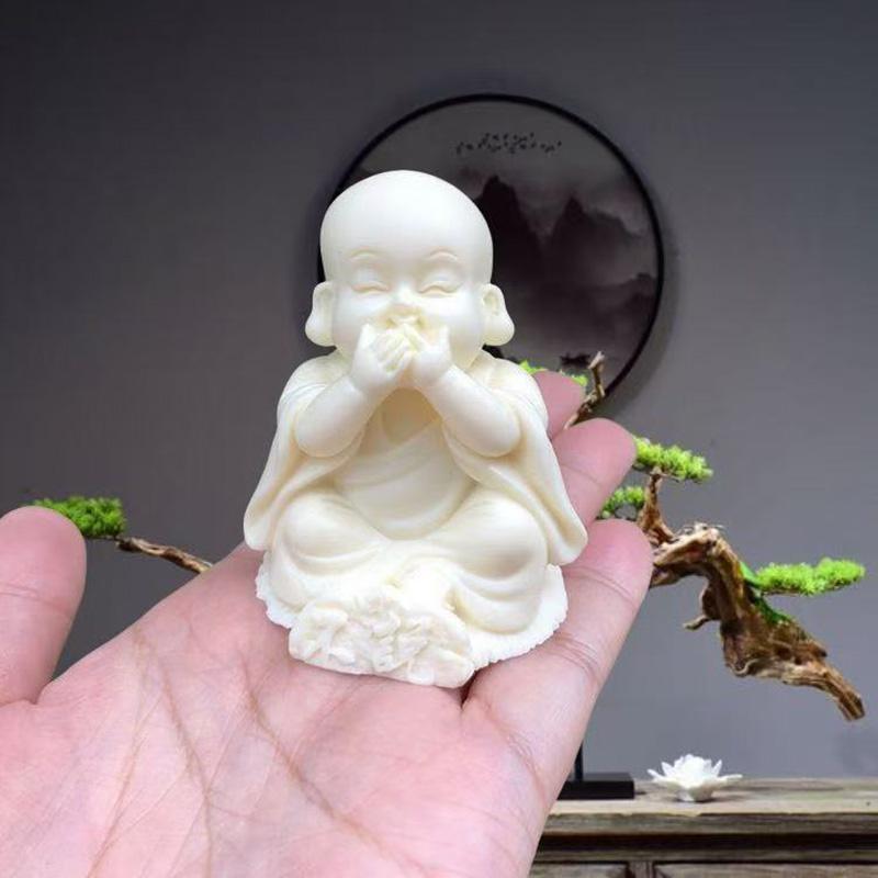 Three Little Monks Characters Statue Don't Say, Don't Look, Don't Listen Art Sculpture Cute Home Room Office Car Decorations