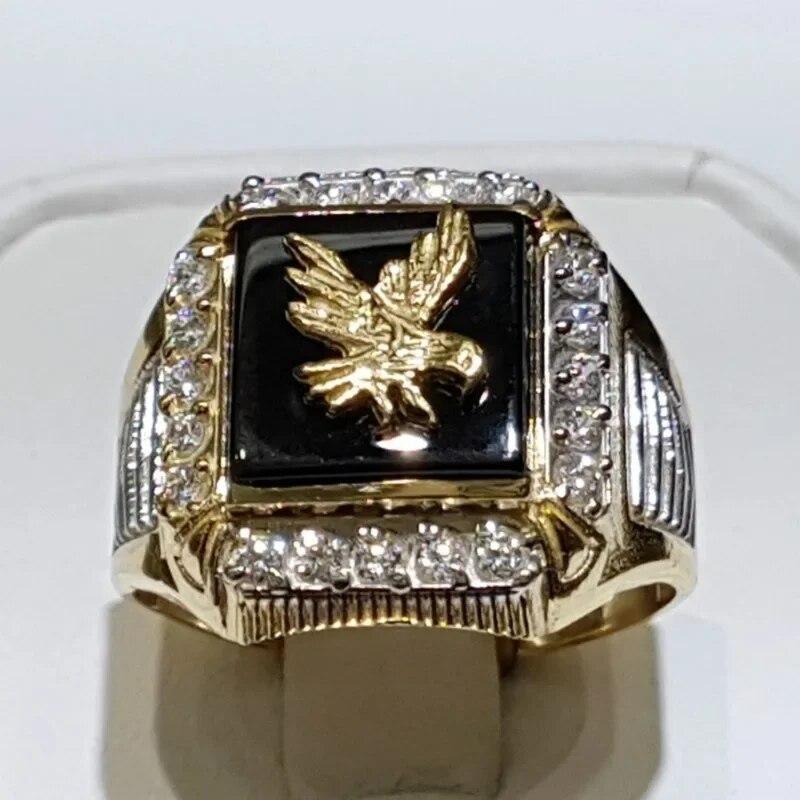 Domineering Metal  Men's Ring Punk Style Enamel Animal Male Rings Jewelry Hand Accessories