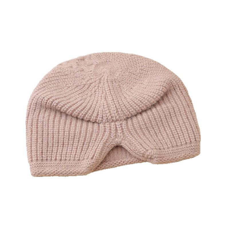 New Style of Fleece Wheat Ears and Twisted Pearl Rabbit Fur Pullover Hat Autumn and Winter Versatile Cold Hat Korean Version Casual Thickened Cold Hat